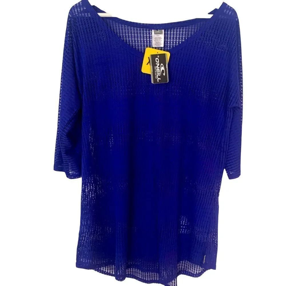O’Neill Blanca Cobalt Royal Blue Mesh Cover Up Beach Coverup ONeill Runs Big NWT